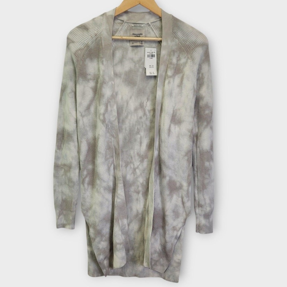 Abercrombie Fitch Open Front Cardigan Sweater‎ Women XS Garment Dyed Ribbed